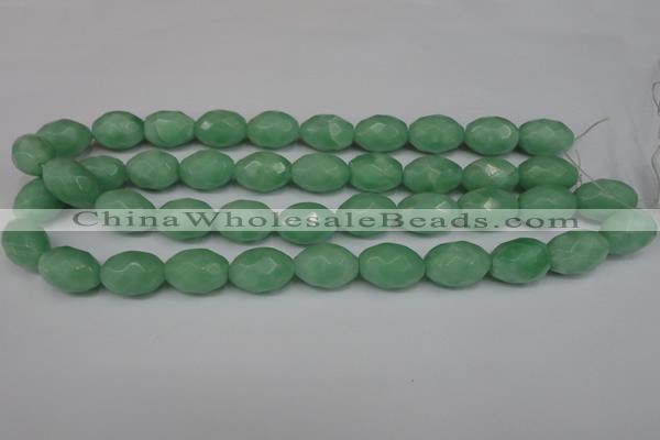 CCN183 15.5 inches 13*18mm faceted rice candy jade beads