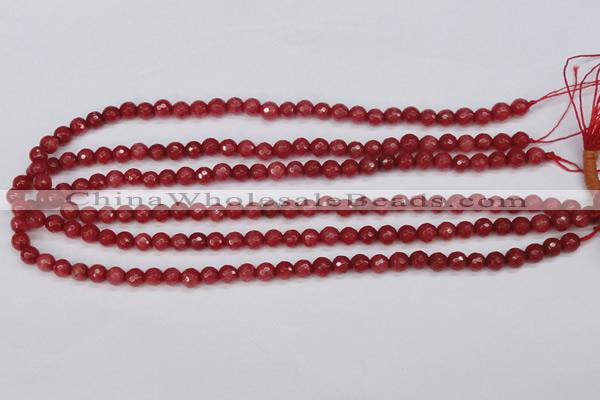 CCN1841 15 inches 6mm faceted round candy jade beads wholesale