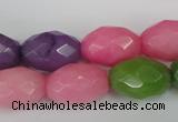 CCN188 15.5 inches 13*18mm faceted rice candy jade beads