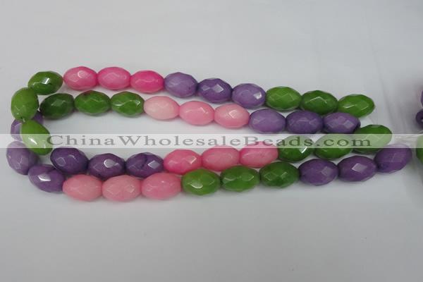 CCN188 15.5 inches 13*18mm faceted rice candy jade beads