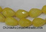 CCN190 15.5 inches 10*14mm faceted teardrop candy jade beads