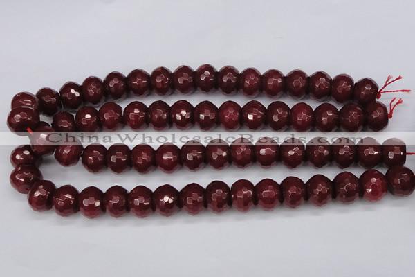 CCN1994 15 inches 12*16mm faceted rondelle candy jade beads wholesale