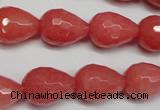 CCN2140 15.5 inches 12*16mm faceted teardrop candy jade beads