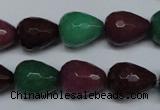 CCN2142 15.5 inches 12*16mm faceted teardrop candy jade beads