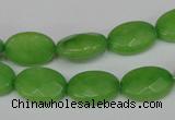CCN216 15.5 inches 10*14mm faceted oval candy jade beads