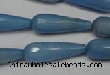 CCN2160 15.5 inches 10*30mm faceted teardrop candy jade beads