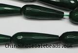 CCN2163 15.5 inches 10*30mm faceted teardrop candy jade beads