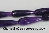 CCN2171 15.5 inches 8*25mm faceted teardrop candy jade beads