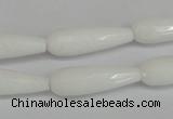 CCN2176 15.5 inches 8*25mm faceted teardrop candy jade beads