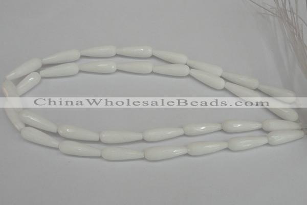 CCN2176 15.5 inches 8*25mm faceted teardrop candy jade beads