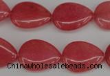 CCN2186 15.5 inches 15*20mm flat teardrop candy jade beads