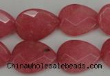 CCN2188 15.5 inches 15*20mm faceted flat teardrop candy jade beads