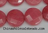 CCN2235 15.5 inches 20mm faceted coin candy jade beads wholesale