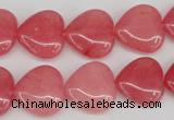 CCN2240 15.5 inches 15*15mm heart candy jade beads wholesale