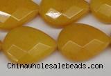 CCN2326 15.5 inches 18*25mm faceted flat teardrop candy jade beads