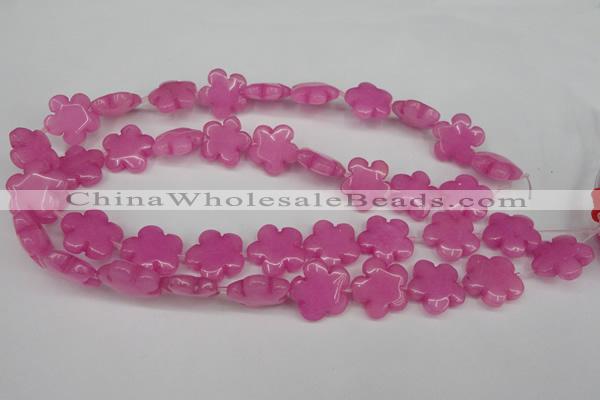 CCN2341 15.5 inches 20mm carved flower candy jade beads wholesale