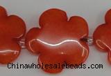 CCN2353 15.5 inches 30mm carved flower candy jade beads wholesale