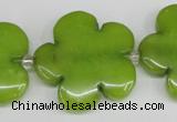 CCN2356 15.5 inches 30mm carved flower candy jade beads wholesale