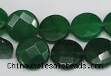 CCN243 15.5 inches 15mm faceted coin candy jade beads wholesale