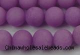 CCN2502 15.5 inches 14mm round matte candy jade beads wholesale