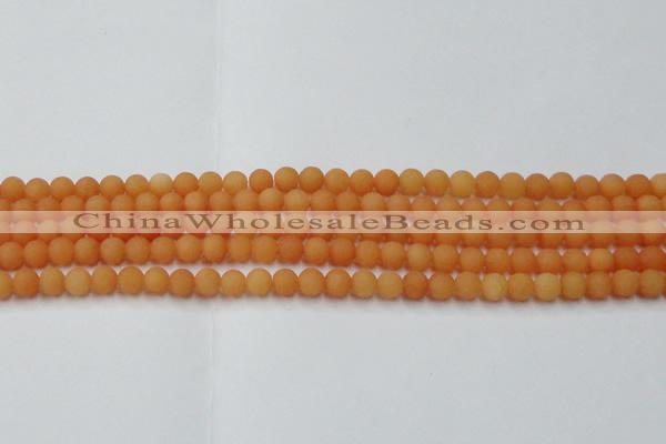 CCN2515 15.5 inches 4mm round matte candy jade beads wholesale