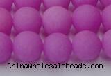 CCN2527 15.5 inches 14mm round matte candy jade beads wholesale