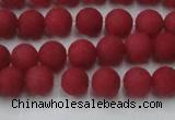 CCN2530 15.5 inches 6mm round matte candy jade beads wholesale