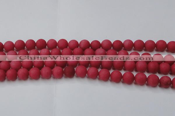 CCN2534 15.5 inches 14mm round matte candy jade beads wholesale