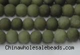 CCN2543 15.5 inches 4mm round matte candy jade beads wholesale