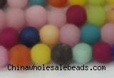 CCN2553 15.5 inches 8mm round mixed color matte candy jade beads