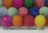 CCN2555 15.5 inches 12mm round mixed color matte candy jade beads