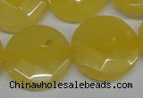 CCN260 15.5 inches 25mm faceted coin candy jade beads wholesale