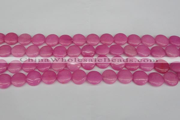 CCN2600 15.5 inches 18mm flat round candy jade beads wholesale