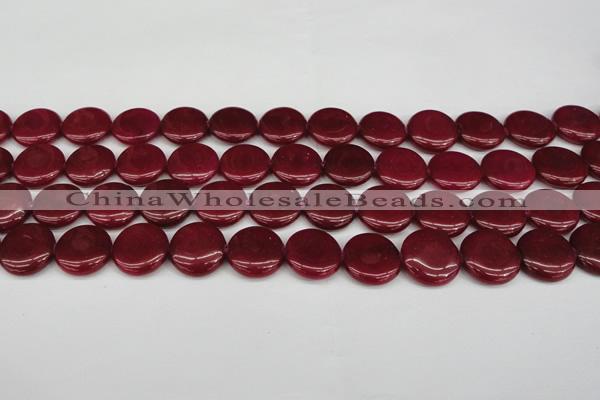 CCN2603 15.5 inches 18mm flat round candy jade beads wholesale