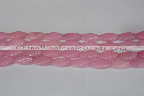 CCN2615 15.5 inches 15*30mm twisted rectangle candy jade beads