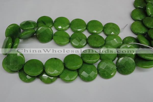 CCN262 15.5 inches 25mm faceted coin candy jade beads wholesale