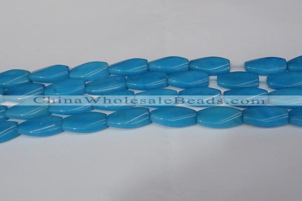 CCN2622 15.5 inches 15*30mm twisted rectangle candy jade beads