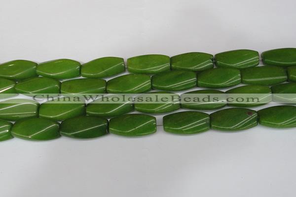 CCN2624 15.5 inches 15*30mm twisted rectangle candy jade beads