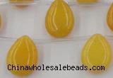 CCN2678 Top-drilled 13*18mm flat teardrop candy jade beads