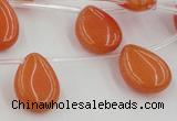 CCN2679 Top-drilled 13*18mm flat teardrop candy jade beads