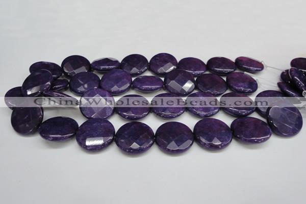 CCN268 15.5 inches 25mm faceted coin candy jade beads wholesale