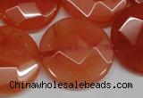 CCN271 15.5 inches 25mm faceted coin candy jade beads wholesale