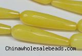 CCN2892 15.5 inches 10*40mm faceted teardrop candy jade beads