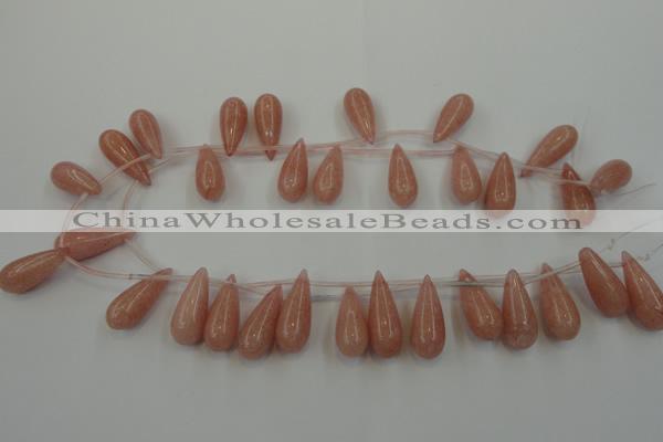 CCN3025 15.5 inches 10*25mm teardrop candy jade beads wholesale