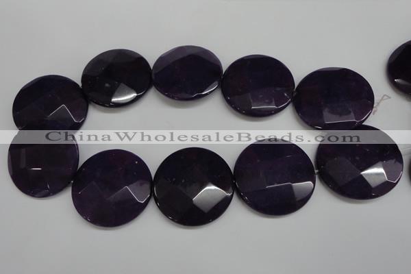 CCN320 15.5 inches 40mm faceted coin candy jade beads wholesale