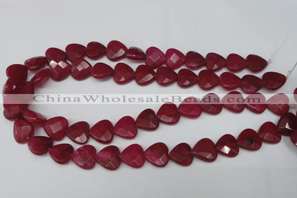 CCN345 15.5 inches 15*15mm faceted heart candy jade beads wholesale
