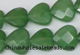 CCN346 15.5 inches 15*15mm faceted heart candy jade beads wholesale