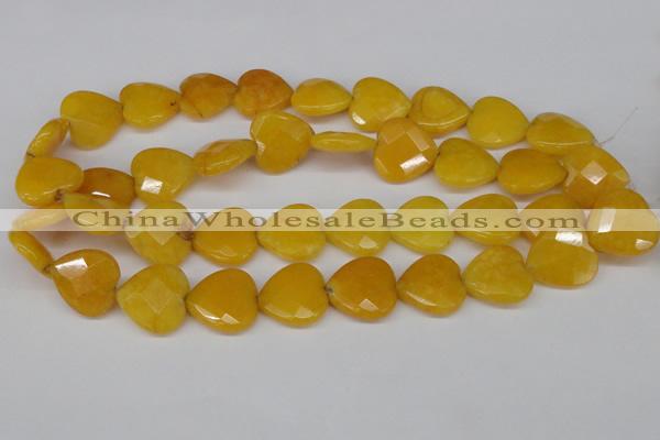 CCN355 15.5 inches 20*20mm faceted heart candy jade beads wholesale