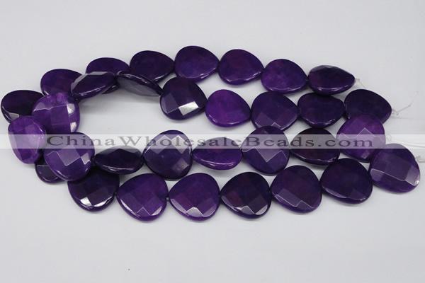 CCN376 15.5 inches 25*25mm faceted heart candy jade beads wholesale