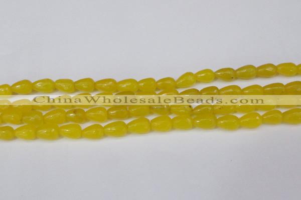 CCN3775 15.5 inches 8*12mm faceted teardrop candy jade beads